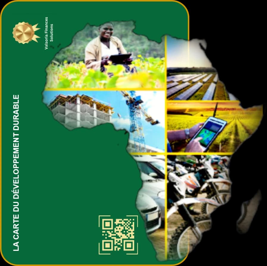 La carte du développement durable Valsoria, en forme d’Afrique